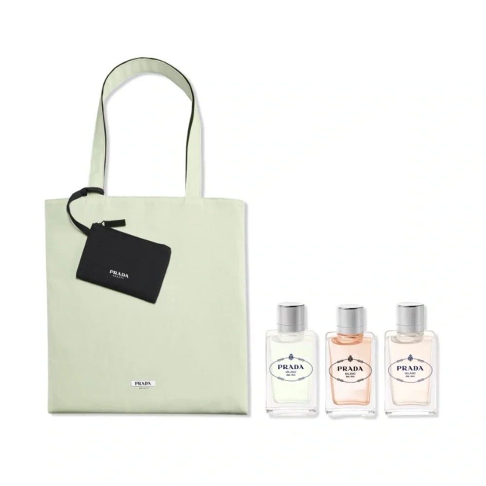 NIB Prada Beauty 5 Piece Bag and Fragrance Prestige Luxury Set.